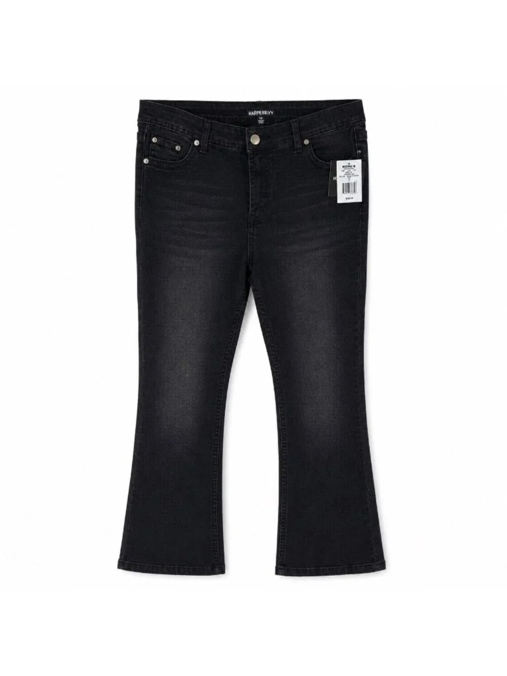 Harper Ivy Bootcut Jeans Womens Size 12/14 Black NWT Embellished Rhinestone